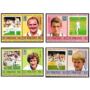 1985 St Vincent Cricket Leaders of the World 8v Stamp