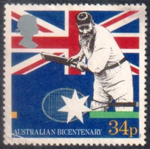 1988 Great Britain Australian Bicentenary European Settlement Cricket 1v Stamp