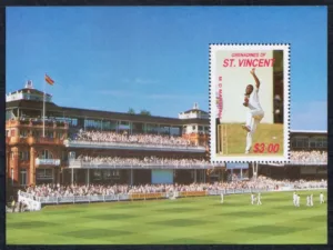 1988 Grenadines of St Vincent Cricketer Malcolm Marshall Miniature Sheet