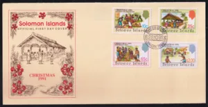 1991 Solomon Islands Christmas Day and Cricket Match 4v Stamp on FDC