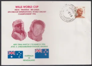 1996 Madras Wills Cup ODI Cricket Match Australia vs New Zealand Special Cover