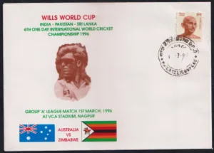 1996 Nagpur Wills Cup ODI Cricket Match Australia vs Zimbave Special Cover