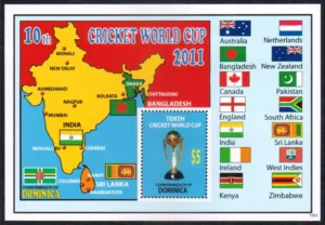 2011 Dominica Tenth Cricket World Cup Miniature Sheet