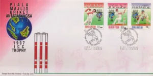 1997 Malaysia ICC Cricket Trophy 3v Stamp on FDC