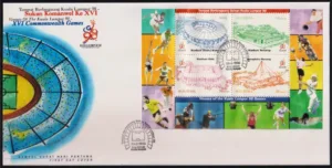 1998 Malaysia XVI Commonwealth Games Cricket and Other Sports Miniature Sheet on FDC