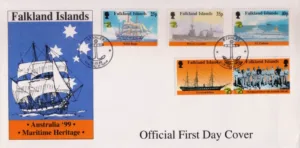 1999 Falkland Islands Maritime Heritage All England Cricket Team 4v Stamp on FDC