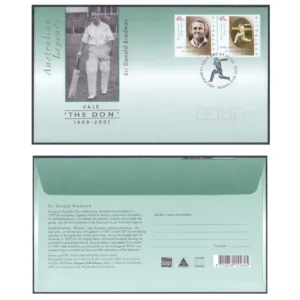 2001 Australia Cricketer Sir Donald Bradman 1908-2001 Overprint 2v Setenant Stamp on FDC