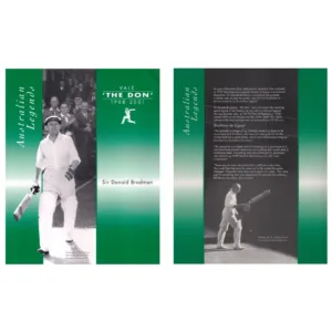 2001 Australia Cricketer Sir Donald Bradman Overprint Stamp Presentation Pack