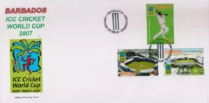2007 Barbados ICC Cricket World Cup West Indies 3v Stamp on FDC