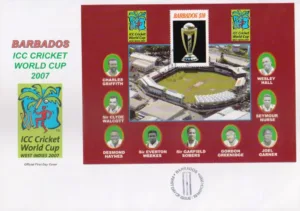 2007 Barbados ICC Cricket World Cup West Indies Miniature Sheet on FDC