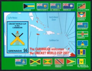 2007 Grenada The Caribbean welcomes the Cricket World Cup Miniature Sheet