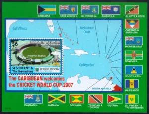 2007 St Vincent and the Grenadines ICC Cricket World Cup in the Caribbean Miniature Sheet