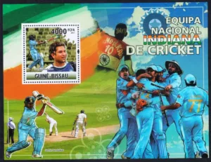 2011 Guinea Bissau Indian National Cricket Team (Sachin Tendulkar) Miniature Sheet