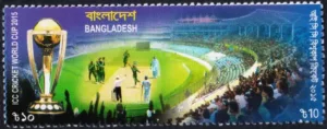 2015 Bangladesh ICC Cricket World Cup 1v Stamp