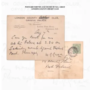 1907 Handwritten Postcard by Cricketer W.G. Grace