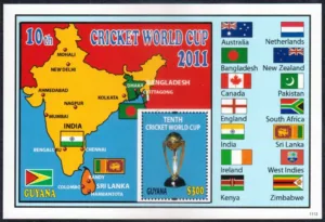 2011 Guyana 10th Cricket World Cup Miniature Sheet