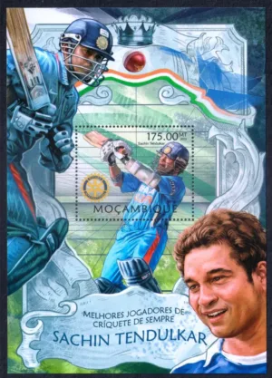 2013 Mozambique Sachin Tendulkar Best Cricket Player Ever Miniature Sheet