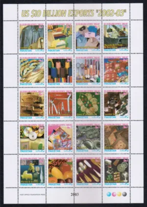 2003 Pakistan US 10 $ Billion Exports 20v Stamp Sheetlet