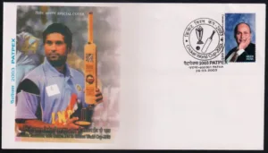 2003 Patna Patpex Sachin Tendulkar with Golden Bat in Cricket World Cup Special Cover