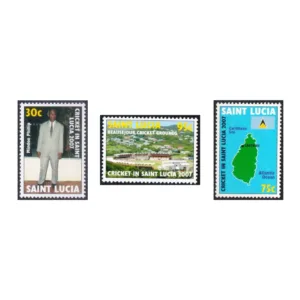 2007 Cricket in Saint Lucia 3v Stamp