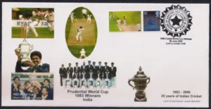 2008 London Reunion of the 1983 Cricket World Cup Indian Team at Lord's Special Cover (Scarce)