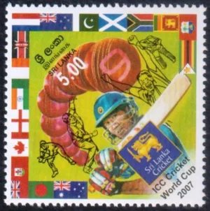 2007 Sri Lanka ICC Cricket World Cup 1v Stamp