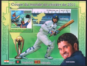 2011 Togolese Cricket World Cup (Sachin Tendulkar and Sourav Ganguly) Miniature Sheet
