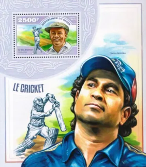 2014 Niger Cricket (Sir Don Bradman and Sachin Tendulkar) Miniature Sheet