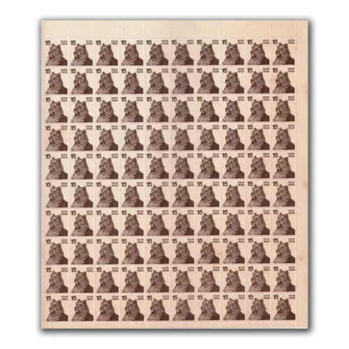 1975 Tiger 15p (5th Series) (wmk. Ashokan) Definitive Stamp Sheet