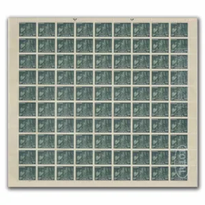 1959 Map of India 1r (3rd Series) (wmk. Ashokan Lion Capital) Definitive Stamp Sheet