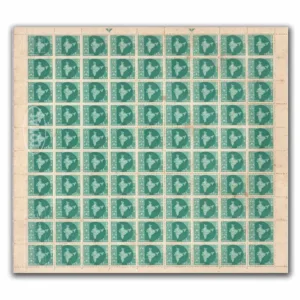 1957 Map of India 1np (3rd Series) (wmk. Multi Star Sideways) Definitive Stamp Sheet
