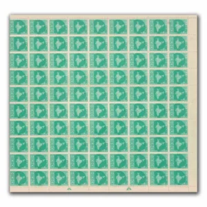 1958 Map of India 8np (3rd Series) (wmk. Ashokan Lion Capital) Definitive Stamp Sheet