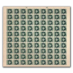 1958 Map of India 10np (3rd Series) (wmk. Ashokan Lion Capital) Definitive Stamp Sheet