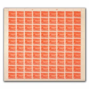 1959 Map of India 10r (3rd Series) (wmk. Ashokan Lion Capital) Definitive Stamp Sheet