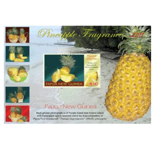 2011 Fragrance Stamps PINEAPPLE Souvenir Sheet Pappua New Guinea