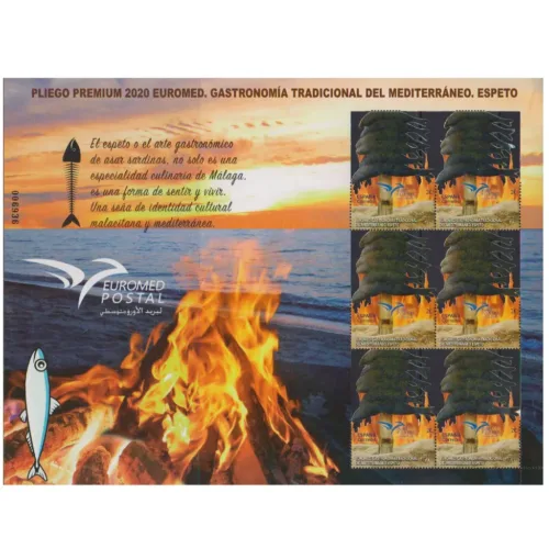 2020 Spain 2020 - Traditional Mediterranean Gastronomy - full sheet  (Die cut & varnish)