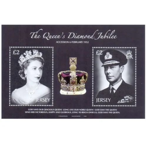 2012 Jersey The Queen's Diamond Jubilee Embossed M/Sheet