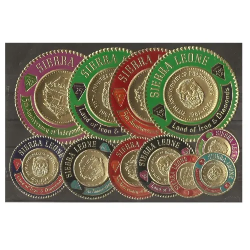2012 Siera Leona - Land of Iran & Diamond issue Gold Foil Stamp 11v