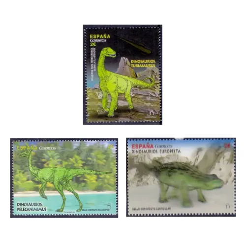 2015 Spain Dinosaurios 3v Stamp [lenticular holografia 3D & tinta termocromica]