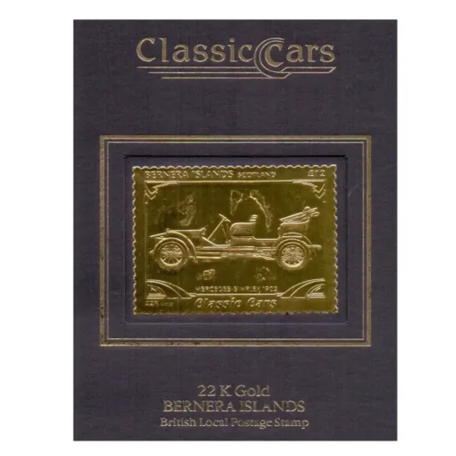 1902 Bernera Islands 1902 Classic Car 22k Gold Stamp