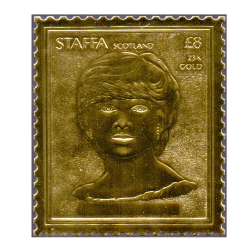 1982 Staffa Scotland Diana 22k Gold Stamp
