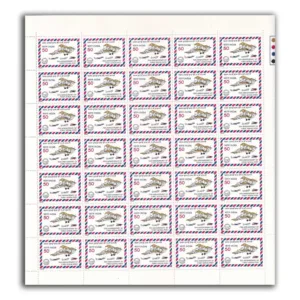 1986 75th Anniversary of First Official Airmail Flight, Allahabad-Naini (Leter mail Planes and Indian Airlines) 2v Mint Sheet of 35 and 40 Stamps