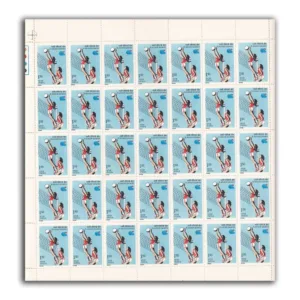 1986 X Asian Games, Seoul 2v (Volleyball and Hurdling) 2v Mint Sheet of 35 Stamps