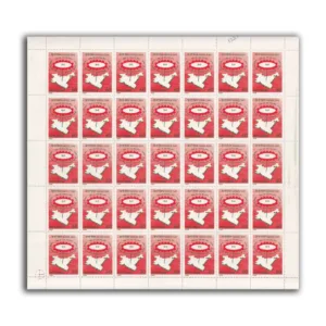 1988 Hindi Day (Lotus, Map of India) 1v Mint Sheet of 35 Stamps