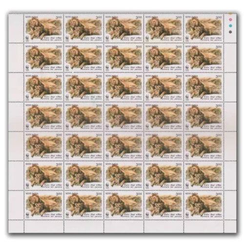 1999 Endangered Species: Asiatic Lion (Panthera Leo Persica), Mint Sheet of 35 Stamps (Set of 4) - Image 3