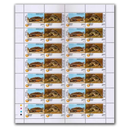 2000 Endangered Species: Turtles (Batagur Terrapin and Olive Ridley Turtle) Setenant, Mint Sheet of 14 Stamp Pairs