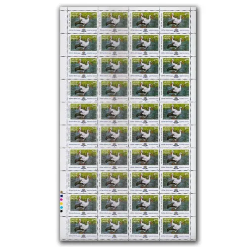 2000 Indepex-Asiana Migratory Birds (Rosy Pastor, Garganey Teal, Forest Wagtail, White Stork), Mint Sheet of 40 Stamps (Set of 4) - Image 7
