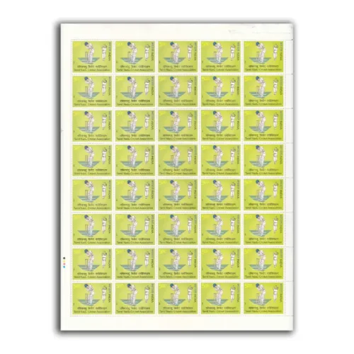 2007 70th Anniversary of Tamil Nadu Cricket Association (Batsman and Bowler) 1v Mint Sheet of 40 Stamps