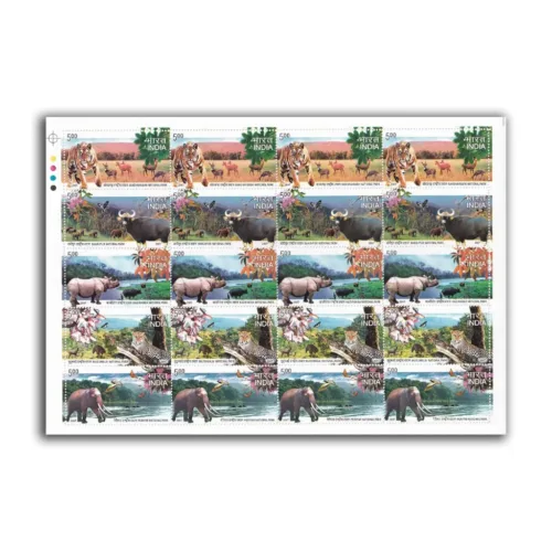 2007 National Parks of India 5v Mixed Sheet of 16 Stamps