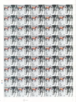 2009 Horses of India (Manipuri, Kathiawari, Marwari and Zanskari) 4v Mint Sheet of 45 Stamps